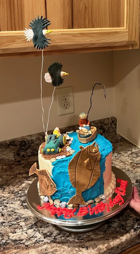 Fishing celebration cake — photo 1